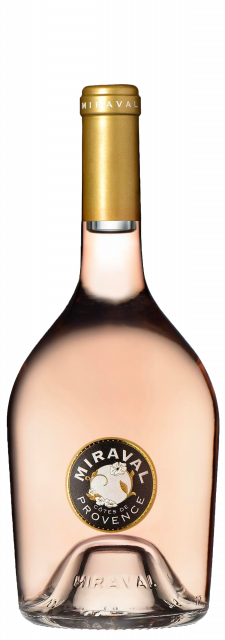 A bottle of Miraval Côtes de Provence rosé, the Correns estate wine made with the Perrin family